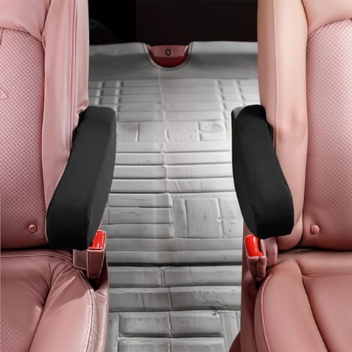 4 pcs Black Car Front Seat Armrest Covers Universal Seat Arm Rest Cover Replacement Elastic Fabric Armrest Protector Car Interior Decor Accessory Center Console Lid Armrests Cover for Truck