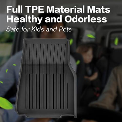 WEIZE Tesla Model Y Juniper Floor Mats 2025 2026, 11 PCS Full Set All Weather Non-Slip Floor Mats & Cargo Liners, Black Car Mats for Tesla Interior Accessories ((Not for Standard) - style: 2025 2026 for Tesla Model Y Juniper 11 PCS