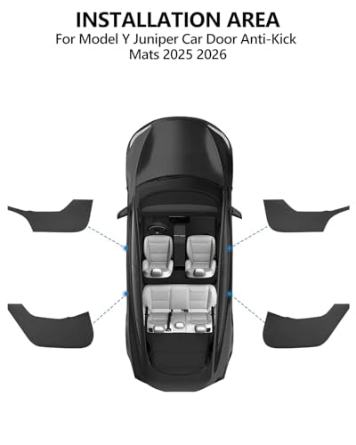 2026 Tesla Car Door Protector Model Y Juniper Accessories Anti Kick Wrap Pad Cover Mat Door Side Protector Anti-Dirty Mat Waterproof Dust Resistant Protector Cover Leather Pad 4PCS Black - size: Model Y Juniper Car Door Protector (Style 3)
