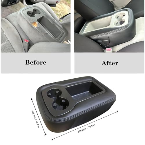 GXARTS Jump Seat Armrest Cover Black Compatible with Chevy Silverado Tahoe Avalanche Suburban GMC Sierra Yukon Yukon XL 2007 2008 2009 2010 2011 2012 2013 2014 Center Console Cover with Zipper Design - color: Black