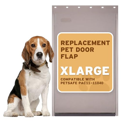 PAC11-11040 Dog Door Replacement Flap | Heavy-Duty PVC Material | 24 3/8" x 13 3/4" XL Size, BPA-Free & Weatherproof - size: Extra Large