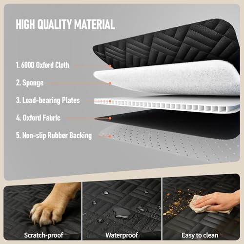 Dog Car Seat Cover for Back Seat, Hard Bottom Back Seat Extender, Back Seat Pet Cover for Dogs - Supports 400lbs, Back Seat Pet Cover, Dog Hammock for Full-Size Trucks/SUVs - size: Full-size Truck/SUV