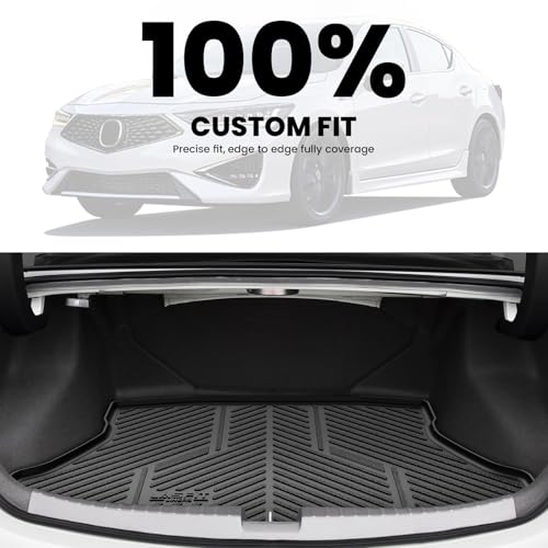 LASFIT Cargo Mat for Acura ILX 2013-2022 Sedan, Trunk Mat Cargo Liner with Raised Edges All Weather TPE Trunk Liner for Rear Cargo Area Protection, Black - size: 2013-2022 | For Acura ILX | Cargo Mats