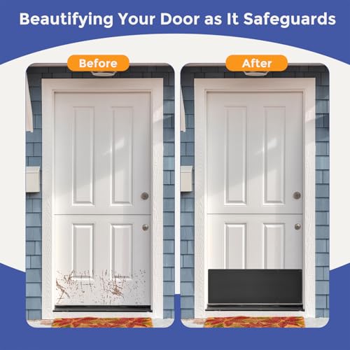 1 Pcs Door Kick Plates - 10 x 30 Inches Kick Plates for Exterior Interior Doors Protection Decor, 1.5mm (1/16 Inch) Thickness Rectangular Aluminum Door Push Plate (Black) - color: Black, size: 10 x 30 Inch