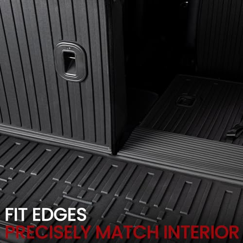 Cargo Mat with Backrest Mats for 2020-2025 Kia Telluride 7/8 Passenger Car Mats Accessories, All Weather TPE Interior Protectors Cargo Liner Trunk Mat(Cargo Mat with Backrest Mats)