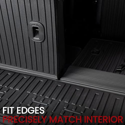 Cargo Mat with Backrest Mats for 2020-2025 Kia Telluride 7/8 Passenger Car Mats Accessories, All Weather TPE Interior Protectors Cargo Liner Trunk Mat(Cargo Mat with Backrest Mats)