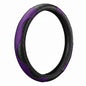 Ultra Fine Carbon Fiber Leather Steering Wheel Cover, Anti Slip and Sun Protective Protect the Steering Wheel, Easy to Install,Universal of 14.5"-15" (Purple) - color: Purple