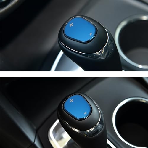 TOMALL Car Gear Shift Knob Cover Compatible with Chevy Equinox 2018-2020 Stainless Steel Shift Panel Trim Gear Lever Cover for Car Interior Center Console Modified Accessories (Blue) - color: Stainless Gear-Blue