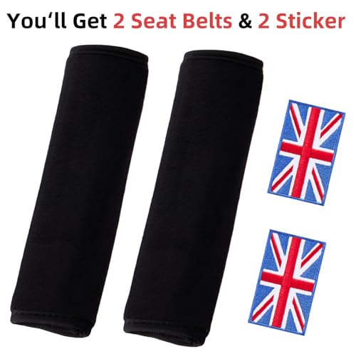 2 Pack Soft Seat Belt Cover Pad (UK-Flag) - Comfortable Seatbelt Covers for All Cars and All Ages - Seat Belt Extender Shoulder Pad - Seatbelt Cushion for Backpack - size: UK Flag