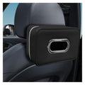 Car Tissue Holder, Leather Backseat Tissues Box Cover Rectangular Car Napkin Holder for 100-150 Tissues Organizer, Large Napkin Case Auto Headrest Hanging Mask Dispenser for SUV Sedan (Black)