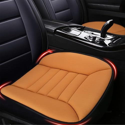 MYFAMIREA 2PCS Car Seat Cushion Pad 1.2" Thick Comfort Seat Protector for Car Driver Seat Office Chair Home Use Memory Foam Seat Cushion with Non Slip Bottom, 20'' x 18.5'', Orange - color: Orange, size: 2 PCS