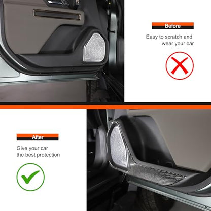 Car Door Panel Cover Anti-Kick Protective Pad for Hummer EV Accessories 2024 2025 2026 SUV Pickup Soft Carbon Fiber Protector Mat Dirty Collision Stickers Inner Decorative 2PCS (Front Door Black)