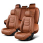 TIEHESYT Car Seat Covers Full Set, Breathable Leather Automotive Front and Rear Seat Covers, Car Seat Protectors Full Set, Compatible with Most Vehicles, SUV (Brown, Front Pair and Rear) - color: Mature Brown, size: Front Pair and Rear Headrestless