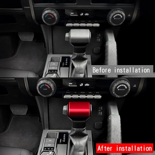 for Toyota Tacoma 2024 2025 and 4Runner 2025 Interior Accessories Center Console ABS Gear Shift Decor Cover Dashboard Trim (Dark Red, Gear Shift Decor)