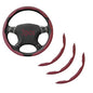 Steering Wheel Covers, 3PCs Leather Anti-Skid Clip on Car Steering Wheel Cover Protector Universal for Most Car Wheel (Burgundy) - color: Burgundy