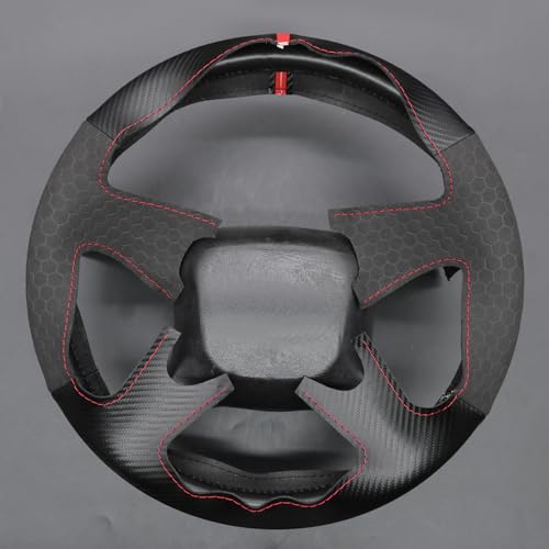 MEWANT DIY Black Matte PU Carbon Fiber Embossed Suede Steering Wheel Cover for Chevy Silverado 1500 Astro Blazer C/K