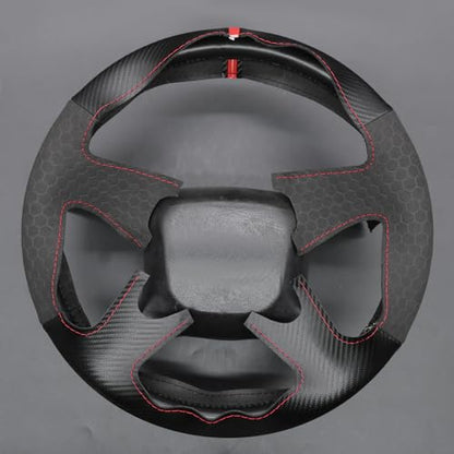 MEWANT DIY Black Matte PU Carbon Fiber Embossed Suede Steering Wheel Cover for Chevy Silverado 1500 Astro Blazer C/K