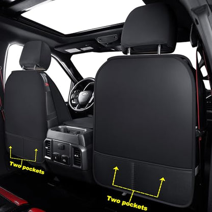 LUCKYMAN CLUB F150 Full-Set Seat Covers J03-Q3 with Waterproof Faux Leather, Fit 2015-2026 Ford F150 and 2017-2026 F250 F350 F450 (Full Set, Black) - color: Black, size: Full Set