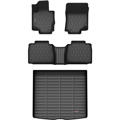 Floor Mats & Cargo Liner Compatible with 2020-2024 2025 2026 Mercedes Benz GLE (NOT for AMG) Cargo Mat, Full Set All Weather Protection 1st, 2nd Row Car Liners & Trunk Mat, Black - style: Mercedes Benz GLE 2020-2024