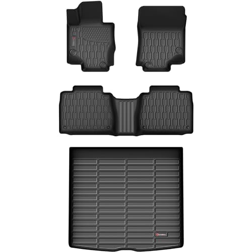 Floor Mats & Cargo Liner Compatible with 2020-2024 2025 2026 Mercedes Benz GLE (NOT for AMG) Cargo Mat, Full Set All Weather Protection 1st, 2nd Row Car Liners & Trunk Mat, Black - style: Mercedes Benz GLE 2020-2024