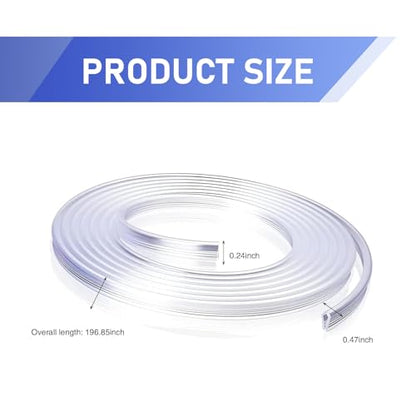 Car Door Edge Guard, 16.4 ' Scratch-Resistant U-Shaped Cuttable Protective Trim with Double-Sided Tape, Waterproof Cushioning Invisible Door Entry Guard, Universal Sealing Strip (Transparent)