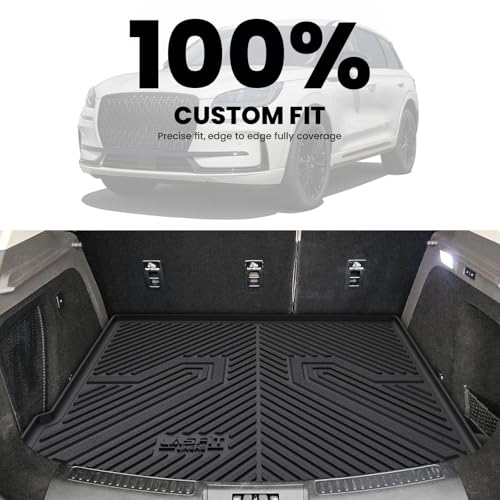 LASFIT Trunk Mat for Lincoln Corsair 2026 2025 2024 2023 2022 2021 2020, All Weather TPE Cargo Mats Custom Fit Cargo Liner Front & Rear Trunk Liner, Black, Easy to Clean - size: 2020-2026 | For Lincoln Corsair | Cargo Mats
