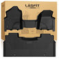 LASFIT Floor Mats for Ram 1500 Crew Cab 2019-2024 Bench Seat (NOT for Bucket/Classic Model/Quad Cab) with Rear Under-Seat Storage 4 Full Size Doors, All Weather TPE Custom Fit 1st & 2nd Row, Black - style: 1) 1500 | 2019-2024 |Crew Cab with Storage Bench