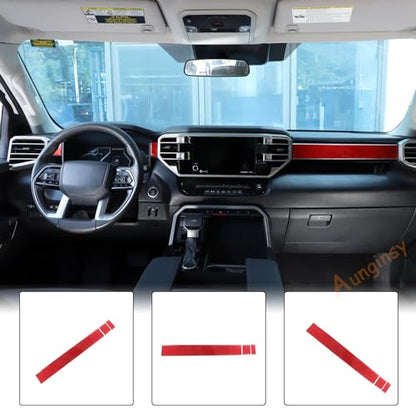 Car Center Control Panel Dashboard Strips Trim Sticker Compatible with Toyota Tundra/Sequoia 2022-2024 Pickup Truck Center Console Molding Panel Cover Dashboard Strip Interior Decoration Accessories - size: Center Control Panel Dashboard Strips Trim
