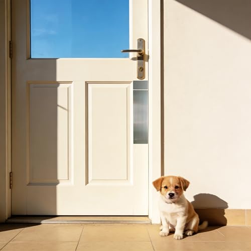 Dog Door Protector Scratch Guard - Heavy Duty Brushed Silver Stainless Steel Dog Scratch Door Protector, Stick Pet Scratch Plate, 2 Sizes–2 Packs Total, no-Residue pet Door Scratch Protector