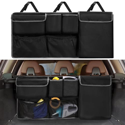 XHRING Car Trunk Organizer Storage Backseat Hanging Bag for Mazda CX5/CX-5 CX30/CX-30 CX50/CX-50 CX9/CX-9 CX3 CX7/CX-7 GS GT I Sport Touring Carbon Edition SUV Camping Accessories 2000-2025 2026