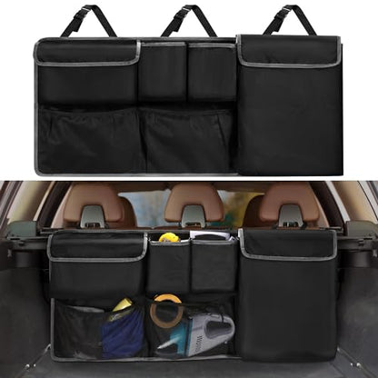 XHRING Car Trunk Organizer Storage Backseat Hanging Bag for Mazda CX5/CX-5 CX30/CX-30 CX50/CX-50 CX9/CX-9 CX3 CX7/CX-7 GS GT I Sport Touring Carbon Edition SUV Camping Accessories 2000-2025 2026