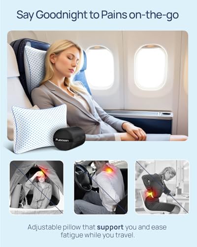 Small Cooling Memory Foam Travel Pillows for Airplanes Sleeping, Compressible Camping Pillow, Mini Adjustable Shredded Foam Bed Pillow for Medium Firm Neck Knee Lumbar Support, Ideal Car, Backpacking - size: S - 16 x 12 Inch