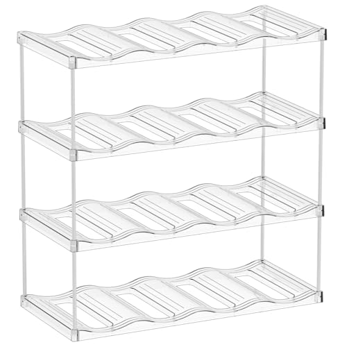 Yieach Stackable Water Bottle Organizer for Stanley,Yeti 40 oz and Others Tumbler Organizer,4 Tier Waterbottle Storage Rack,Clear Acrylic Cup Organizers for Kitchen Cabinets,Countertop,Pantry Shelf - size: 4 Tier Hold 16 Bottle