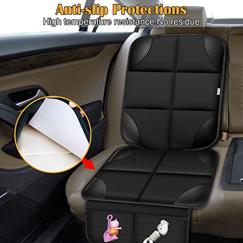 Car Seat Protector for Child Car Seat, Durable 600D Fabric Waterproof Car Seat Cover with Thick Pad Non-Slip Backing，No Imprints (Black 1pc) - color: Black 1pc