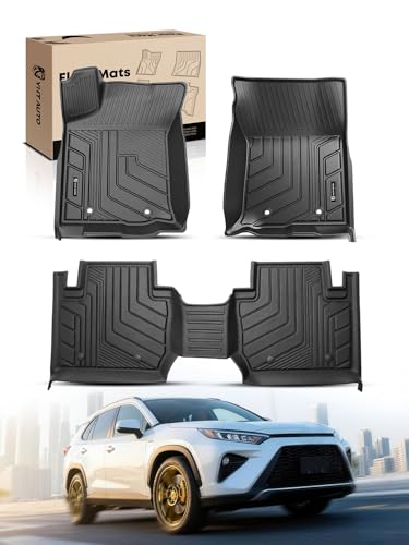 YHTAUTO Floor Mats Fit 2016-2023 Toyota Tacoma Access Cab, TPE All Weather Car Mats Waterproof Anti-Slip Odorless Floor Liner, Interior Car Accessories Front & 2nd Row Liner