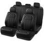 Road Comforts Car Seat Covers, Breathable Leather Seat Covers, Car Seat Covers Full Sets Airbag Compatible, Automotive Seat Covers for Most Cars, Vans, Trucks, SUV - Black