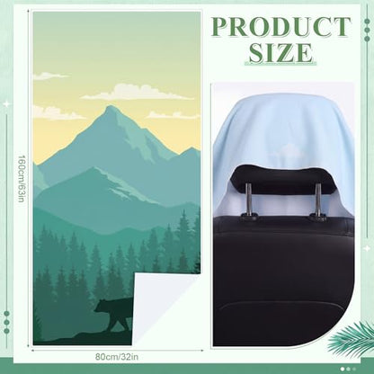 2 Pack Car Seat Towel Covers, 63 x 32 Universal Non Slip Microfiber Sweat Protector for Gym Running Swimming Yoga, Washable Bucket Seat Covers for Cars Trucks SUVs(Mountain Bear) - style: Mountain Bear