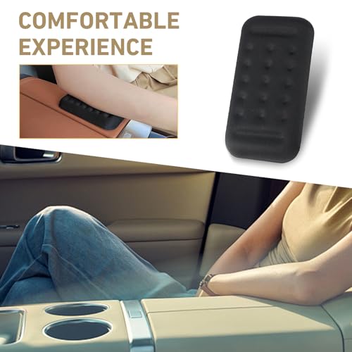 2 PCS Car Arm Rest Elbow Pads, Comfortable Breathable Cushion with PU Anti-Slip Base, Slow Rebound Fatigue Relief Wrist Support, Universal Memory Sponge Protective Accessory for Cars (Black)