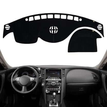 Dashboard Cover Dash Mat Fit for in-finiti 12-09 FX35,2013 FX37,13-09 FX50,17-14 QX70 (Without HUD Models),Car Dash Board Mat Anti-Glare Carpet,Non-Slip Pad (Black) - color: Black, size: Fit 09-12 FX35 - (Black)