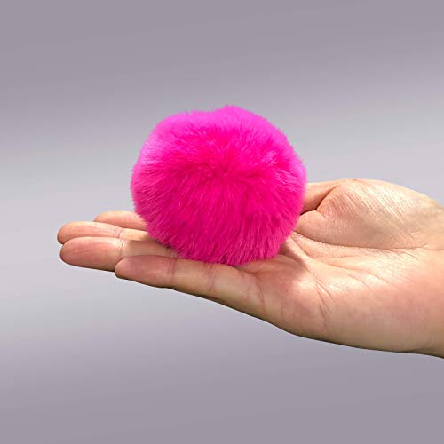 Cute Faux Rabbit Fur Ball Pom Pom Keychain Car Key Ring Handbag Tote Bag Pendant Purse Charm - color: Rose