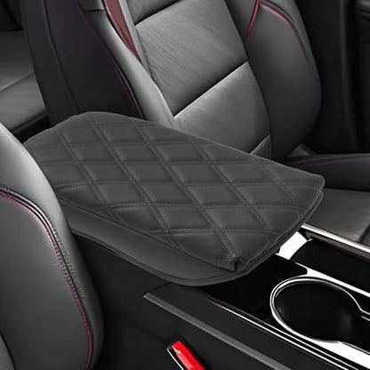 SXCY for 2025 2026 Chevy Equinox Accessories 2025 2026 Equinox Armrest Cover Center Console Cover 2026 Equinox Console Cover 2025 2026 Equinox Middle Console Cover (Adding Pad 2-Line Rhombus Style) - color: 2025 2026 Equinox Armrest Pad