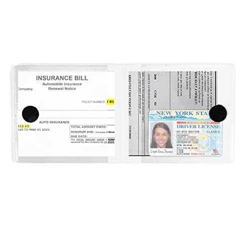UYYE Car Registration & Insurance Card Holder, 2-Pack - White, Waterproof, 4-Compartment, Unisex-Adults Car Organizer - color: white