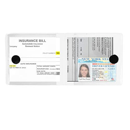 UYYE Car Registration & Insurance Card Holder, 2-Pack - White, Waterproof, 4-Compartment, Unisex-Adults Car Organizer - color: white
