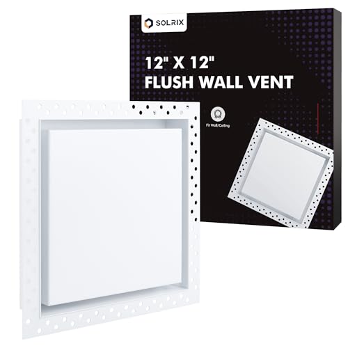 Flush Wall Vent 12x12, White AC Vent Cover Metal Wall Vent Cover Modern HVAC Air Return Register Cover Paintable Wall-Mounted Air Register Grille for Ceiling Walls - color: 12x12