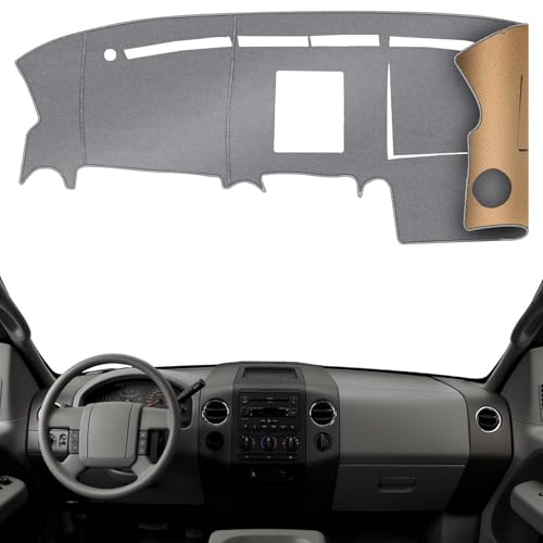 Dashboard Cover Dash Mat Fit for 2008-2004 Fo-rd F-150 (for Left Hand Drive),Car Dash Board Mat Anti-Glare Carpet,Non-Slip Pad Sunshield Protector (Grey) - color: Gray, size: Fit 04-08 F-150 - (Gray)