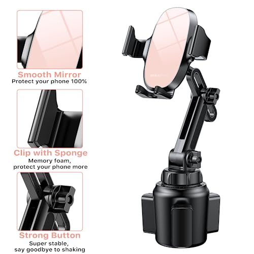 Miracase Universal Cup Phone Holder for Car, [Upgraded Version] Adjustable Long Neck Car Cup Holder Phone Mount Cradle Friendly Compatible with iPhone Samsung Google and All Smartphones, Pink - color: Pink