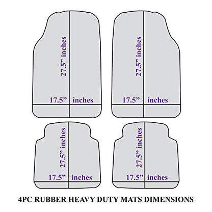 BDK Beige Heavy Duty Front & Rear Rubber Floor Mats Universal Liners for Car SUV Van & Truck, All Weather Protection with Anti-Slip Nibs, Fit Contours of Most Vehicles - color: 554-BG