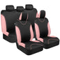 BDK UltraSleek Pink Seat Covers for Cars, Two-Tone Front with Matching Back Car Seat Cover, Made to Fit Most Auto Truck Van SUV, Interior Car Accessories, Full Set - color: Pink