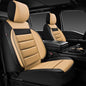 CAR PASS Faux Leather Car Seat Covers Front Seats Only, 3D Foam Support Car Seat Covers, Universal fit for Trucks Vans SUVs Sedans Automotive Comfortable, Airbag Compatible 2 Pieces Front Black Beige - color: Black and Beige Front