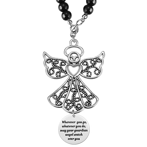 Angel Car Charm, Wherever You Go Whatever You Do May Your Guardian Angel Watch Over You, Rear View Mirror Car Charm, Car Mirror Hanger, New Driver Guardian Angel Gift for Grads